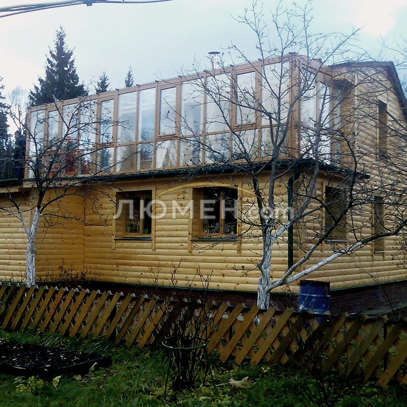 Зимний сад на второй этаж деревянного дома — фото 1