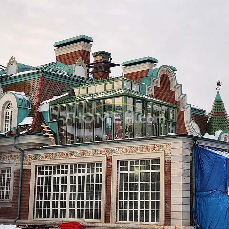 Зимний сад с обогреваемой стеклянной кровлей — фото 3